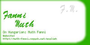 fanni muth business card